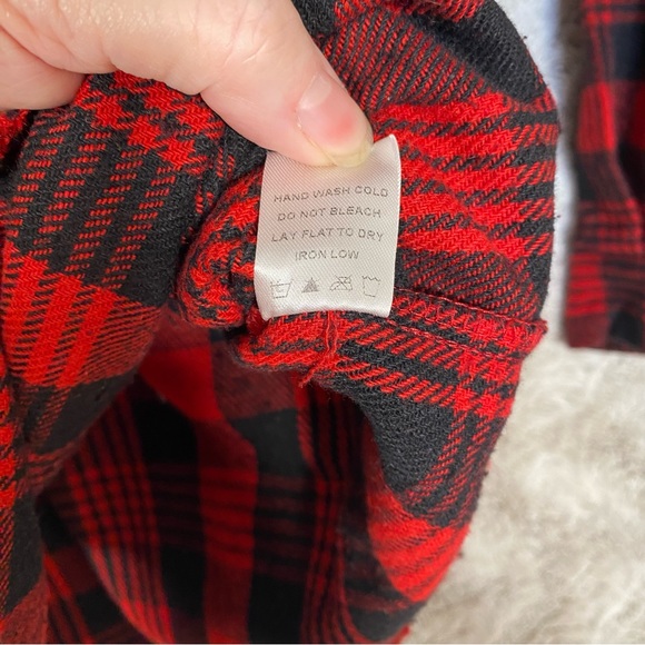 White Birch Plus Size Button Up Shacket Top Buffalo Plaid Red Black Size 3X - Picture 9 of 10